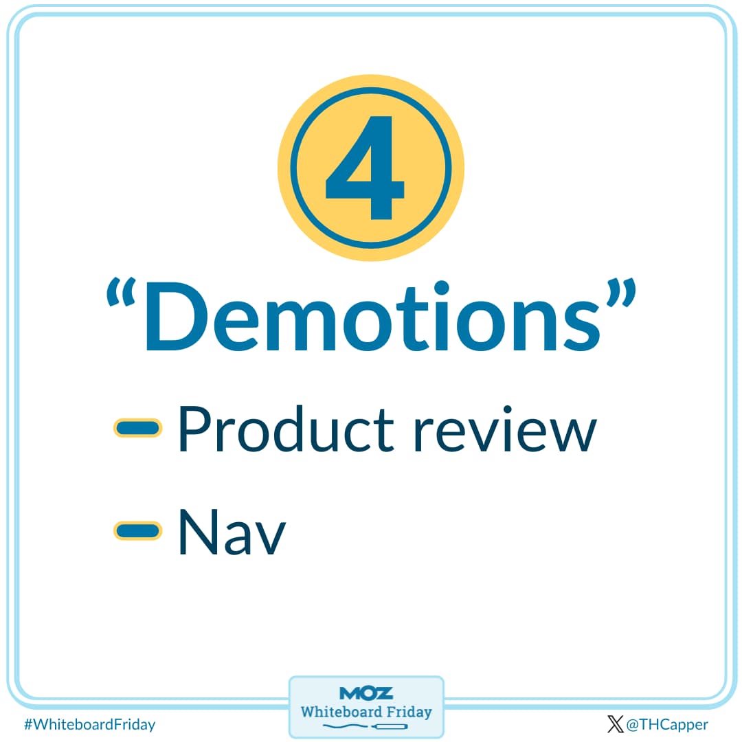 Demotions including product reviews and nav
