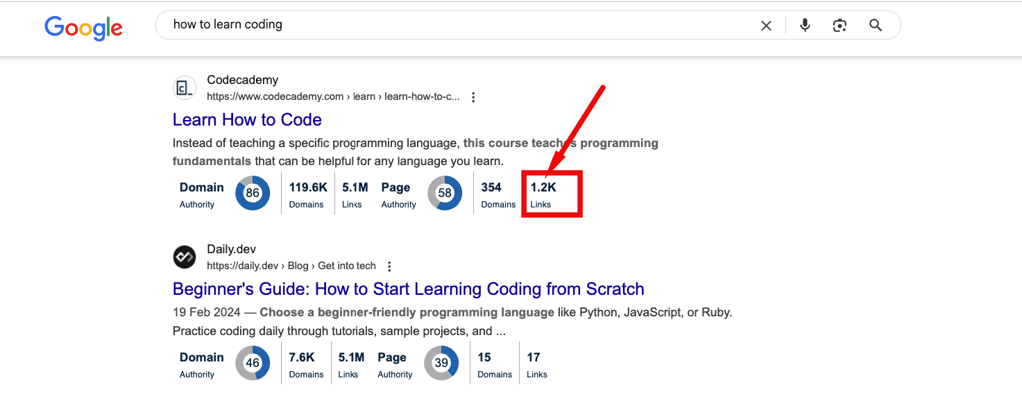 Analyze competitor links with MozBar