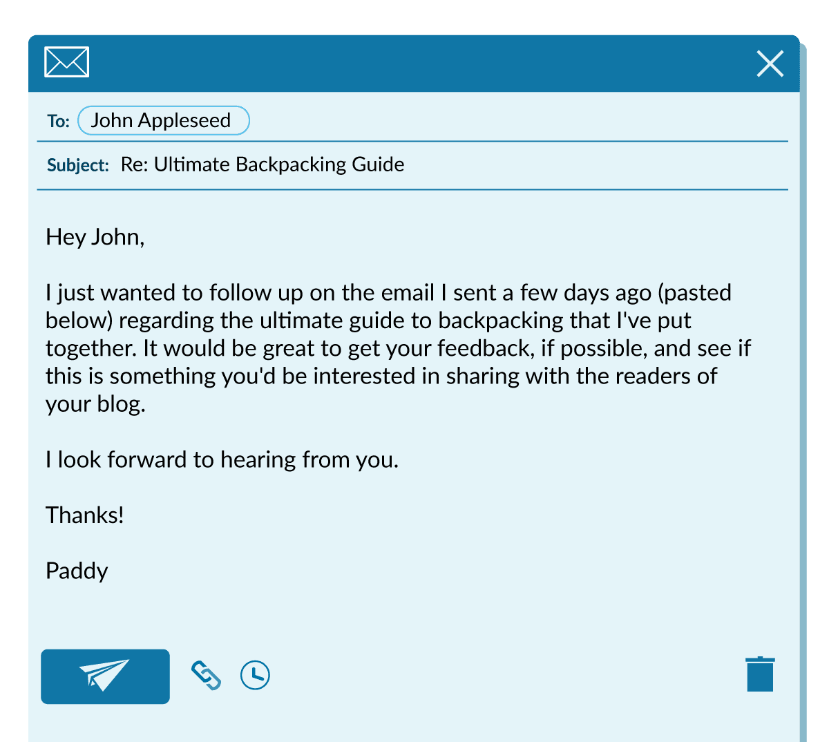 An example of a follow-up email.