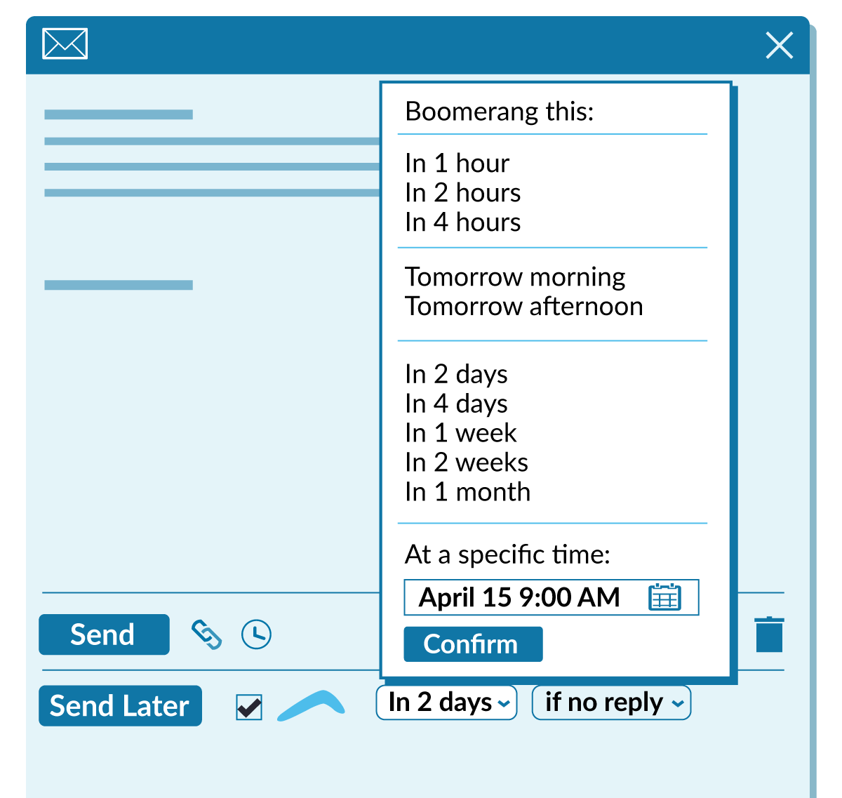 An example of what the Boomerang plugin looks like in Gmail.