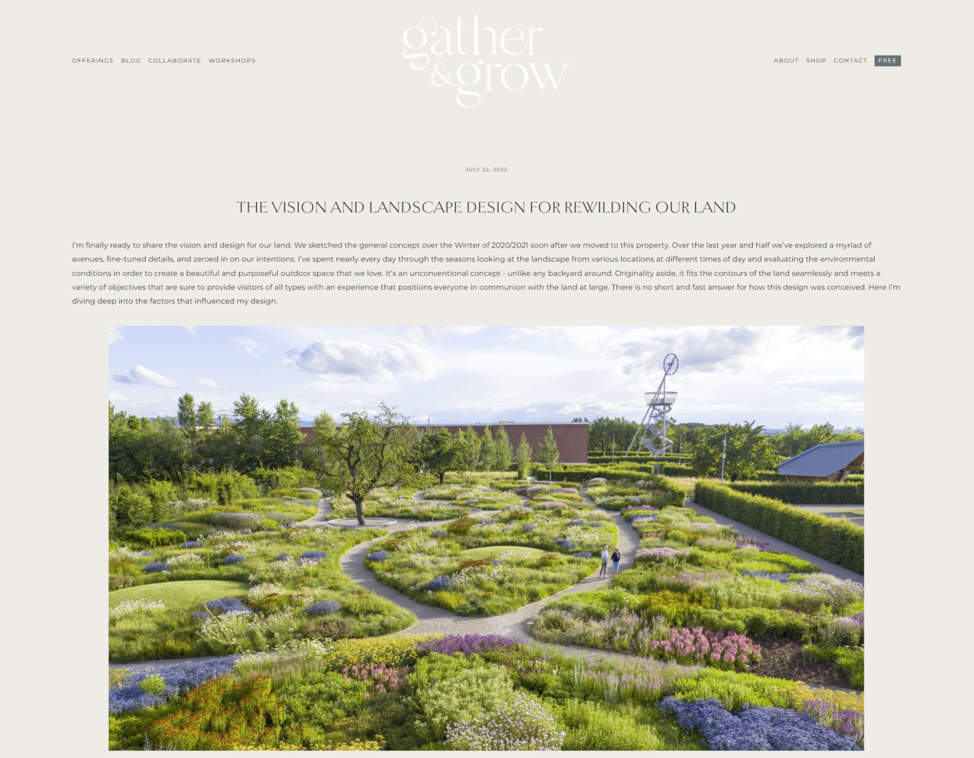 screenshot of imagery on a blog