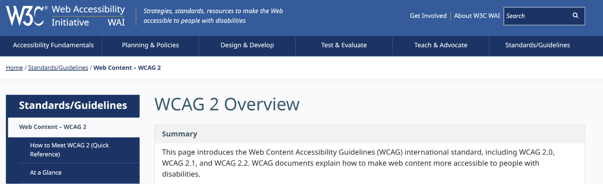 Web Content Accessibility Guidelines